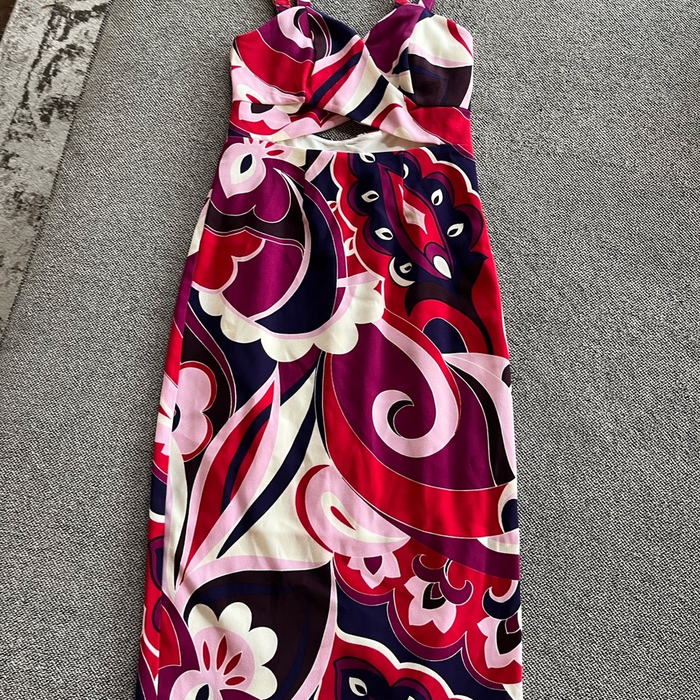 Express Dress in Pink and Red Swirl